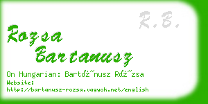 rozsa bartanusz business card